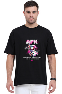 Thumbnail for AFK: Glitched Black Oversized Gamer Tee