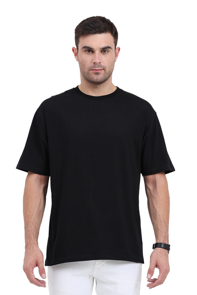 Oversized Black Canvas: Plain Unisex Tee