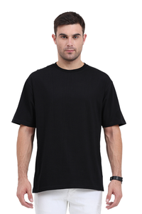 Thumbnail for Oversized Black Canvas: Plain Unisex Tee