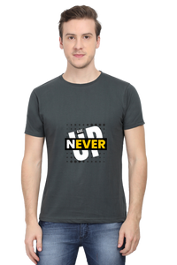 Thumbnail for Never Give Up: Steel Grey Gym Unisex Tee